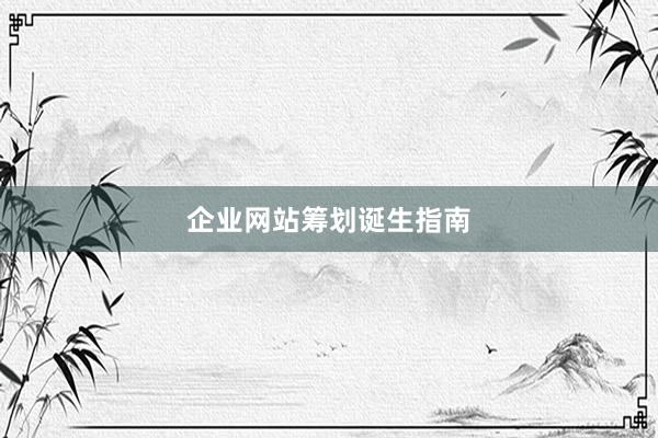 企业网站筹划诞生指南